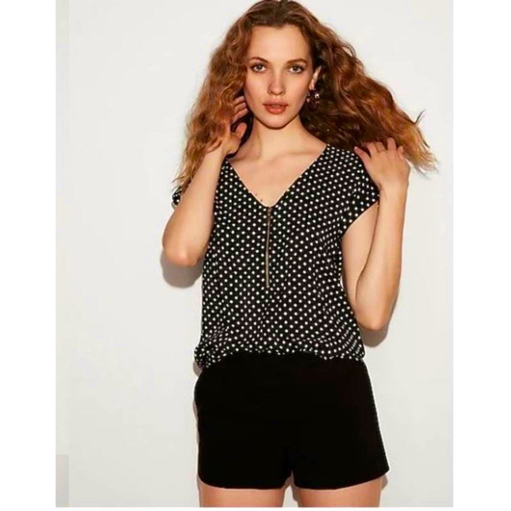 2 for $20 - Express silky v-neck tee (polka dot)